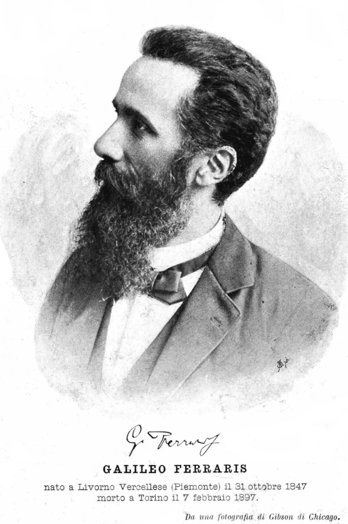 Portrait of Galileo Ferraris.