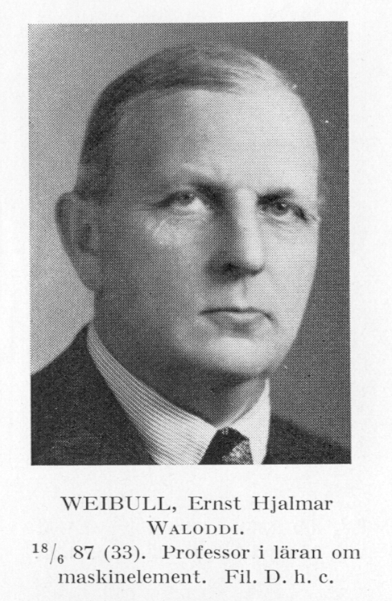 Portrait of Waloddi Weibull.